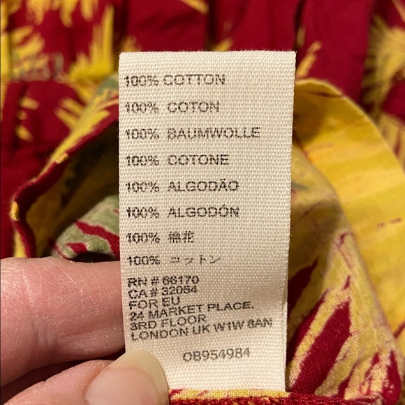 Free People Malibu Romper in a red combo maroon tropical print Size Large - Picture 12 of 16